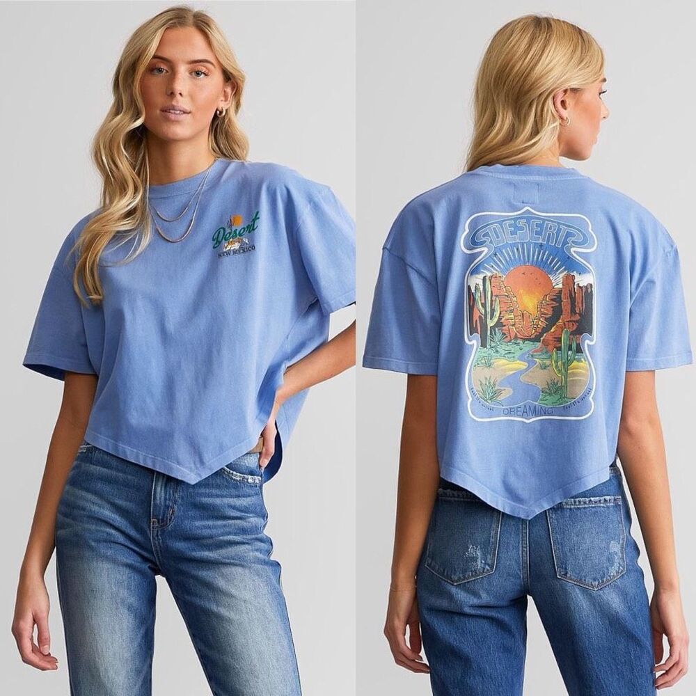Modish Rebel New Mexico Desert Graphic Tee XL Blue Southwest Sunset Shirt